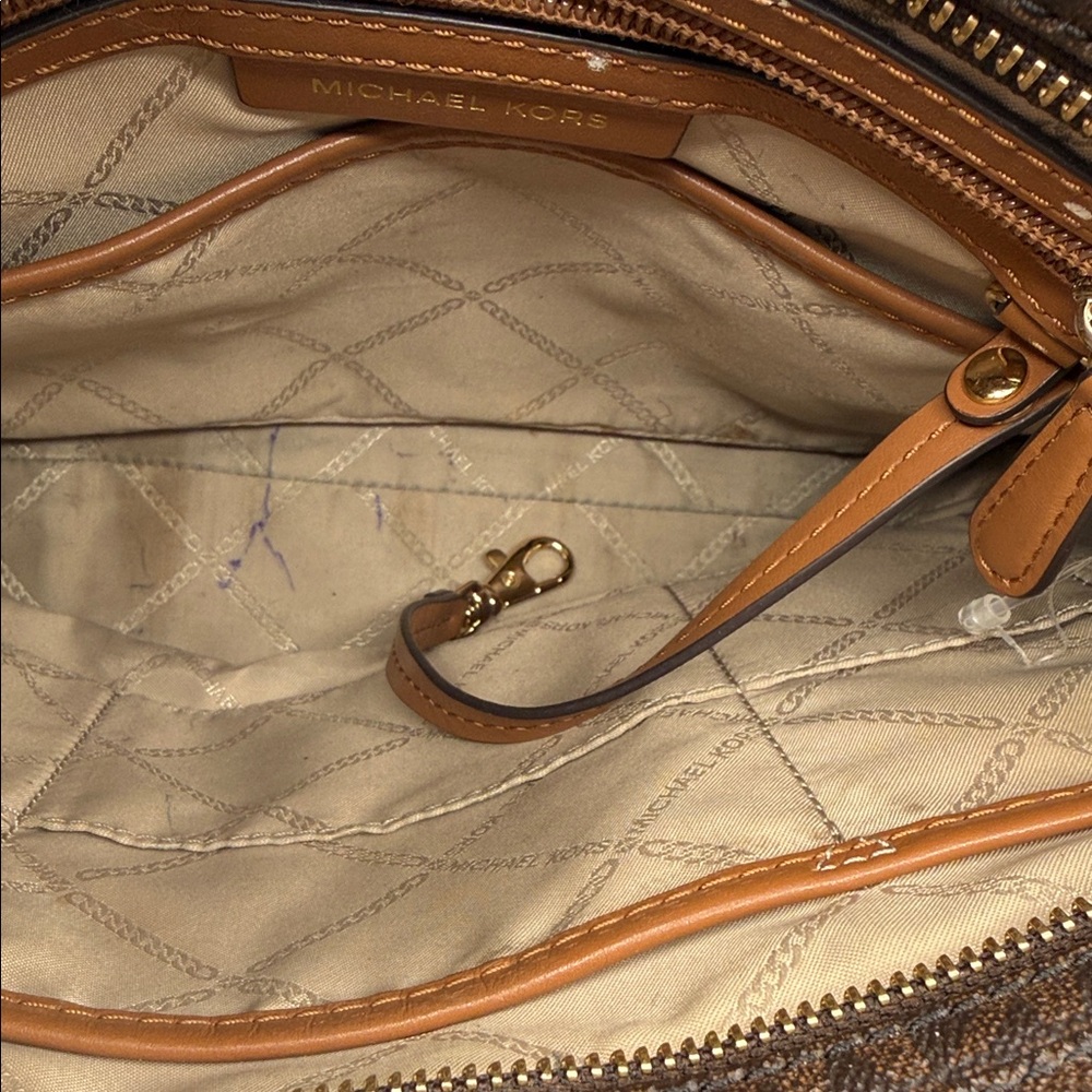 Michael Kors JET SET TRAVEL LARGE LOGO MESSENGER BAG Dark Brown Shoulder Bag S27 - Picture 5 of 6
